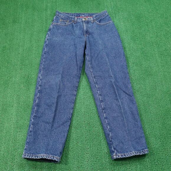 VINTAGE L.L.Bean Jeans Womens 6 Petite Blue Double L Relaxed Fit Flannel Lined - Picture 4 of 12